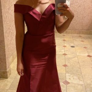 Beautiful burgundy bridesmaid dress